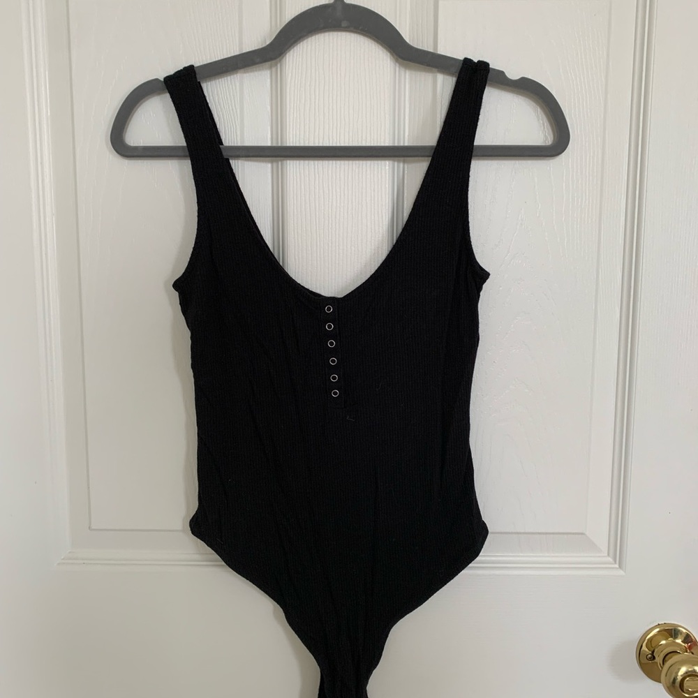 Henley tank sleeve bodysuit